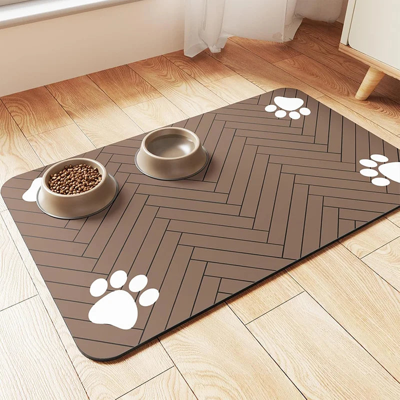 Tapis de Gamelle Absorbant & Antidérapant