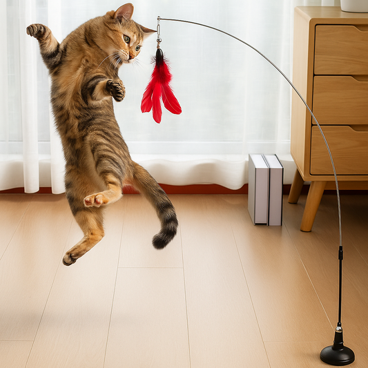 Jouet interactif plume pour chat